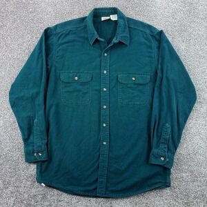 Vintage Five Brother Chamois Shirt Mens XL Tall Green Button Down Long Sleeve